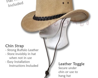 oZtrALa CHIN-STRAP Buffalo LEDER Stampede String Western Cowboyhut Chord Reiten Männer Frauen Kinder HAC2 Kinnriemen