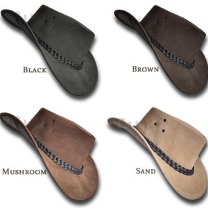 HAT oZtrALa Suede Leather Australian Outback Aussie Western Cowboy Men Women Camping Fishing Golf Hiking Bush Boating - HL32 Flinders