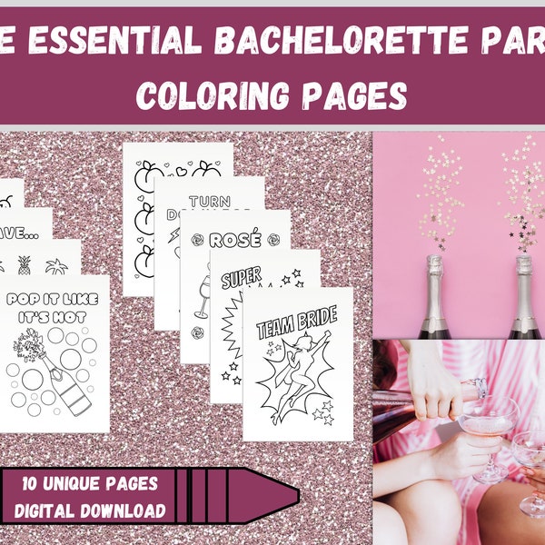 Bachelorette Party Coloring - Etsy