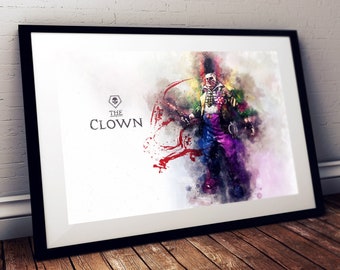 The Clown DbD Watercolour Art | Print | Poster | Wall Art | Digital Art | Gaming