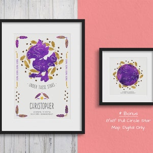 Chocobo Stern Karte | FFXIV | Final Fantasy XIV | Personalisierte Sternenkarte | Nachthimmel Print | Sternenkarte Print | Poster | Wandkunst | Gaming