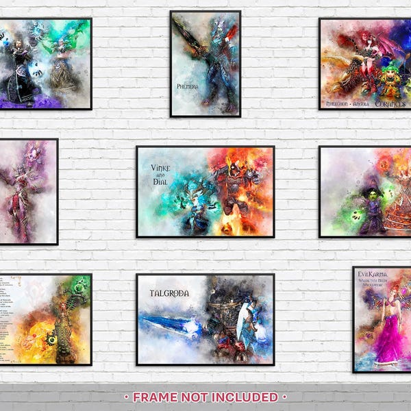 WOW Character Personalized Art Print | Custom Character | World of Wacraft | Poster | Wall Art | Digital Art | Gaming | Commission