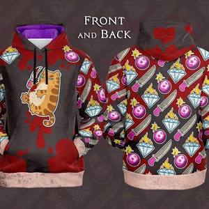 Lethal Kitten Inspired Cosplay Hoodie | Casual Legion Cosplay | Horror Game Grunge Hoodie