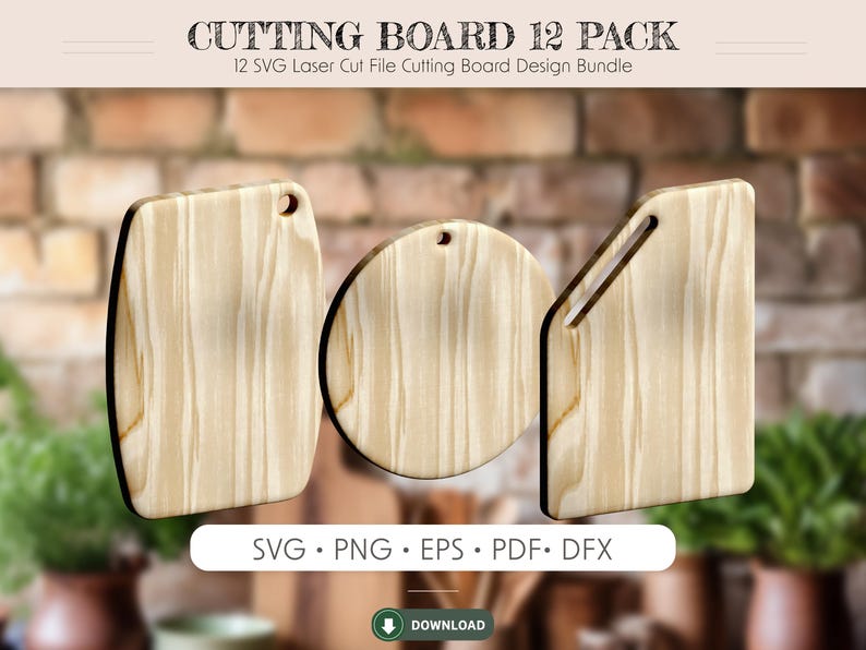 12 Cutting Board SVG Bundle | Laser Cut File | Chopping Board Templates ...