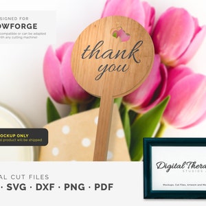 Merci Marker - Glowforge, Cut File, Cricut, Joy, cnc, Thank You SVG, Floral Marker SVG, Bouquet Marker SVG, Plant Marker svg