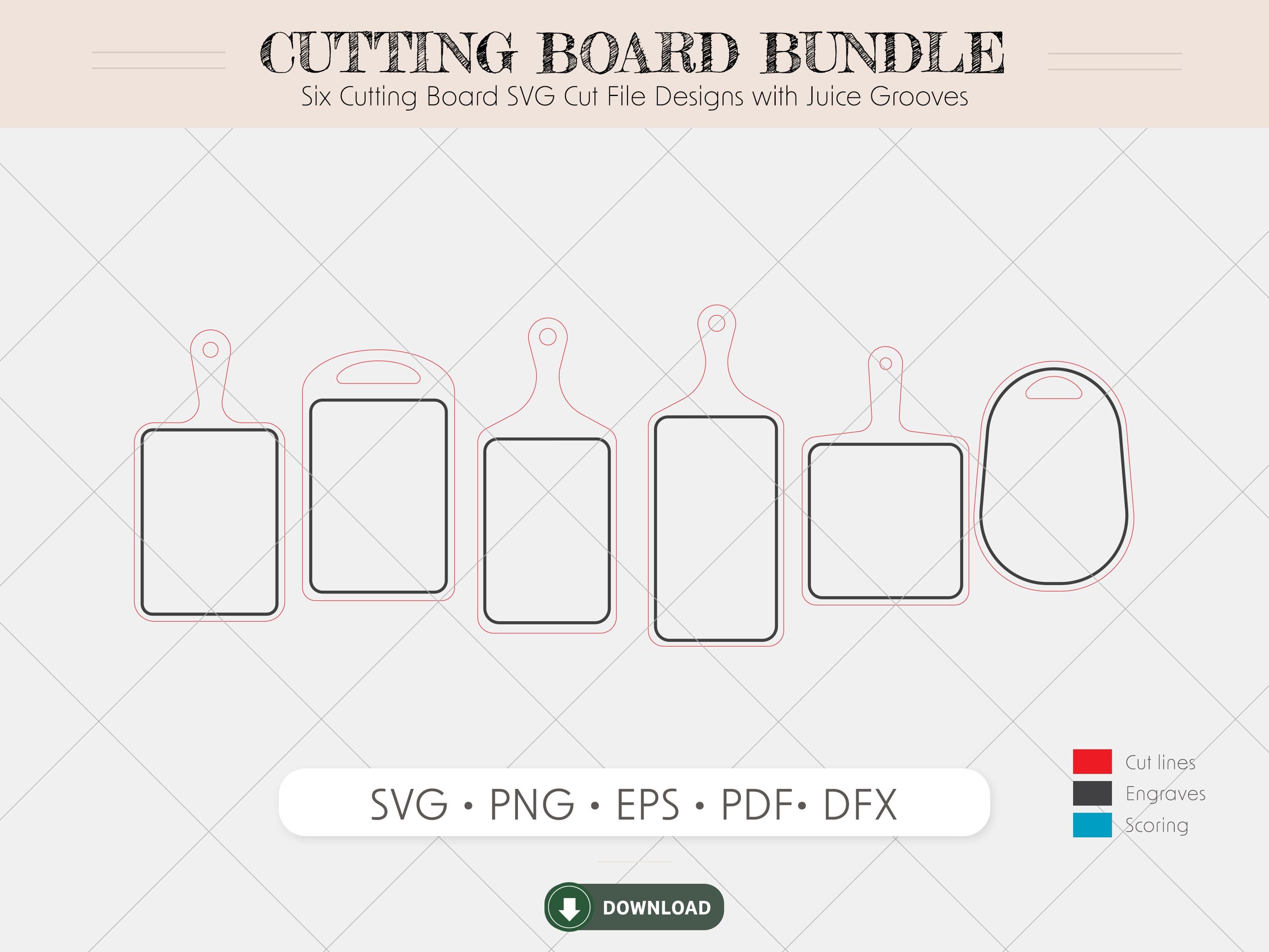 6 Cutting Board Designs | SVG Laser Cut Files | Kitchen Decor