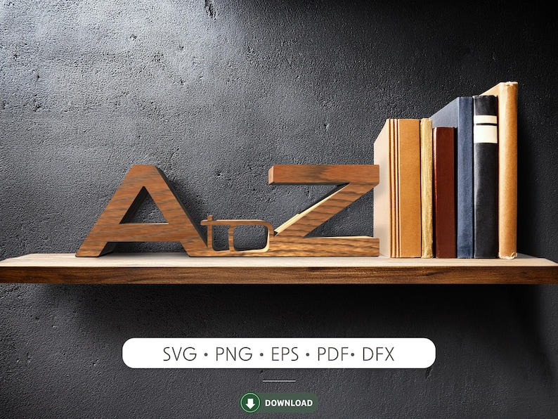 Bookend Shape Bookend SVG Laser Cut File | A to Z | Fun Custom Wood Furniture ...