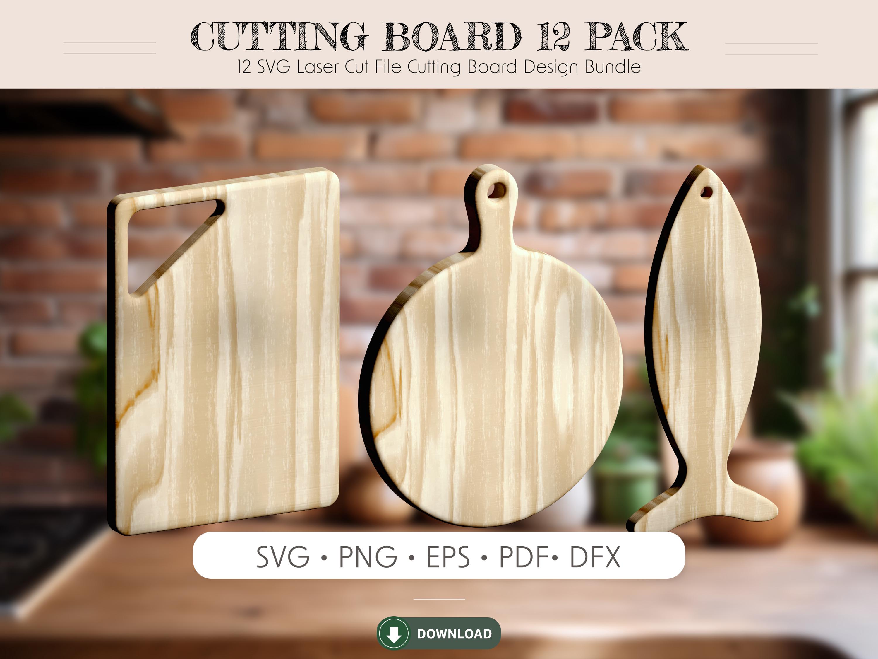 12 Cutting Board SVG Bundle | Laser Cut File | Chopping Board Templates ...