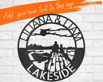 Dock Metal Sign – Custom Lake House Wall Decor Gift for Home