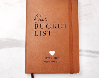 Personalized Leather Journal - Our Bucket List - Custom Leather Notebook For The One You Love - Wedding or Anniversary Gift - Love Letters