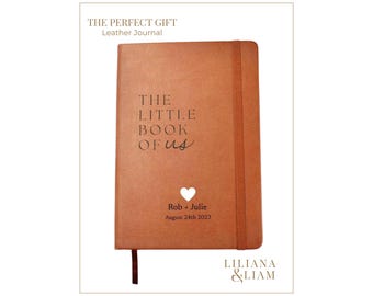 Personalized Vegan Leather Journal – “The Little Book of Us” Love Letter Gift, Anniversary Notebook