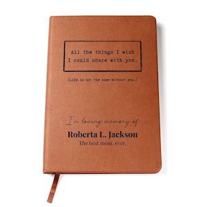 Personalized Grief Journal - Life Is Not The Same - Leather Remembrance Notebook - Sympathy, Memorial, Bereavement Gift