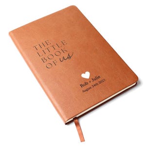 Diario de cuero personalizado - Book Of Us - Cuaderno de cuero personalizado para la persona que amas - Regalo de boda o aniversario - Cartas de amor, recuerdos