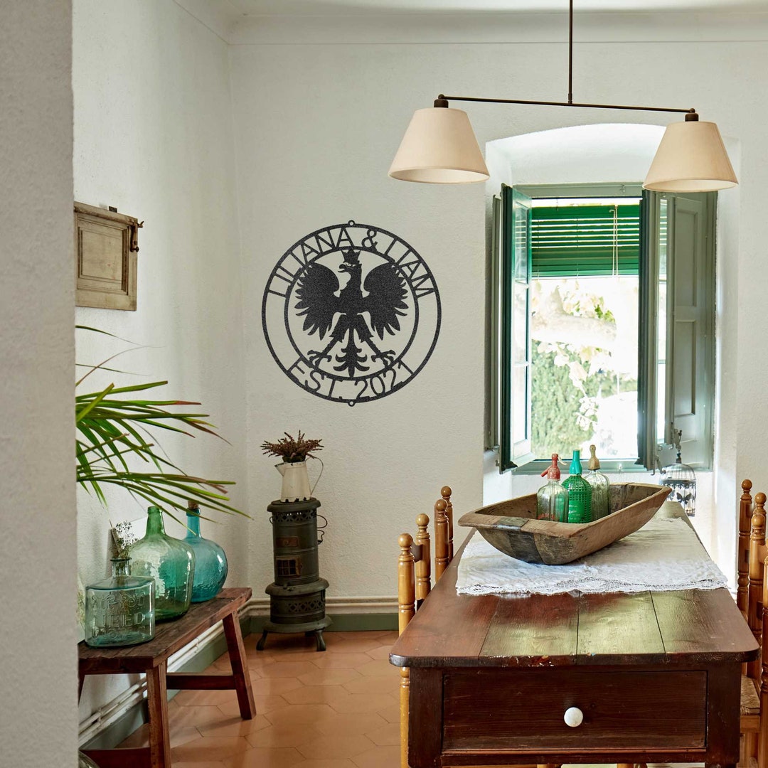 Personalized Round Polish Eagle Metal Sign Coat of Arms of Etsy