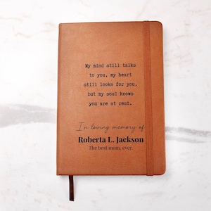 Personalized Grief Journal - My Soul Knows - Leather Remembrance Notebook - Sympathy, Memorial, Bereavement Gift
