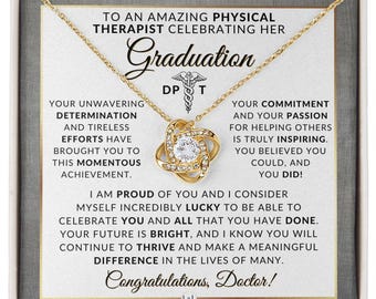 DPT Graduation Necklace - Cubic Zirconia, Physical Therapist Gift