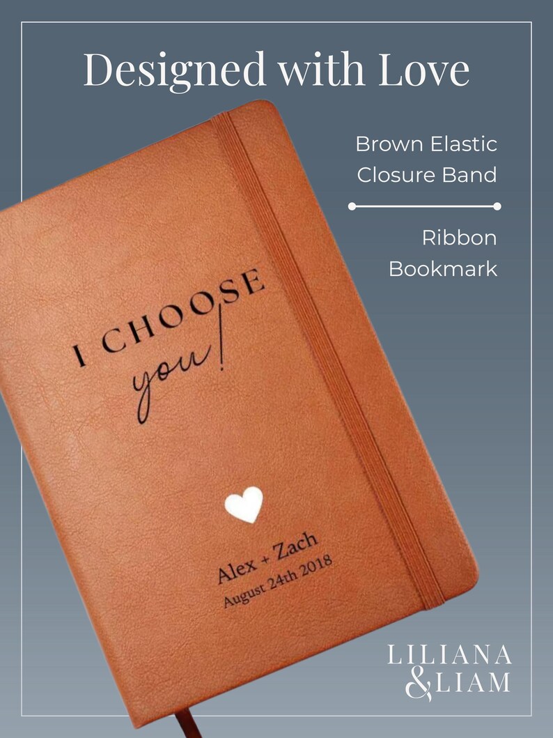 Personalized Vegan Leather Engagement Journal | Couple Keepsake image 5