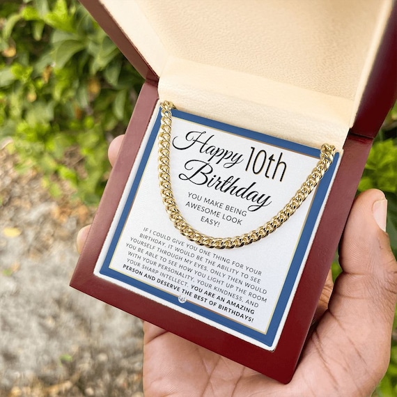 10th Birthday Gift for Him Chain Necklace for 10 Year Old Young