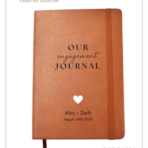 Personalized Vegan Leather Engagement Journal | Couple Keepsake image 2