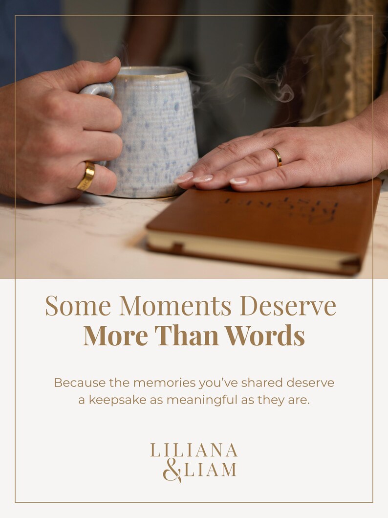 Personalized Vegan Leather Engagement Journal | Couple Keepsake image 6