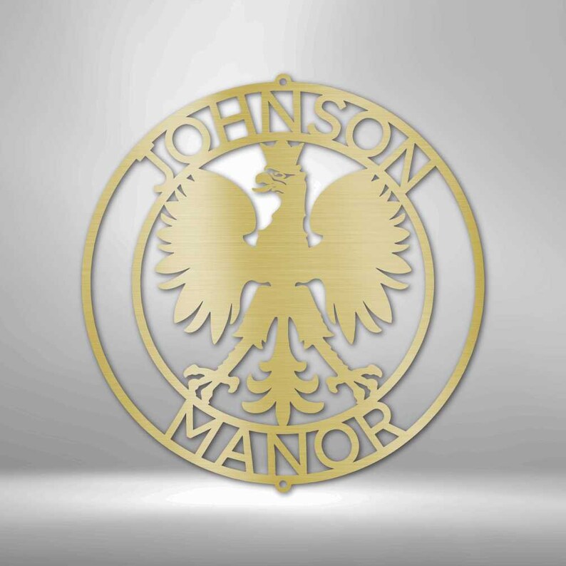 Personalized Round Polish Eagle Metal Sign Coat of Arms of Etsy