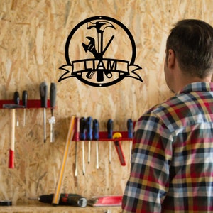 Personalized Metal Tool Sign: Custom Workshop Garage Decor