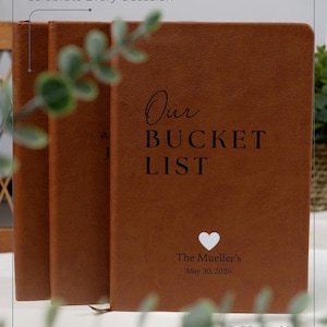 Personalized Vegan Leather Engagement Journal | Couple Keepsake image 3