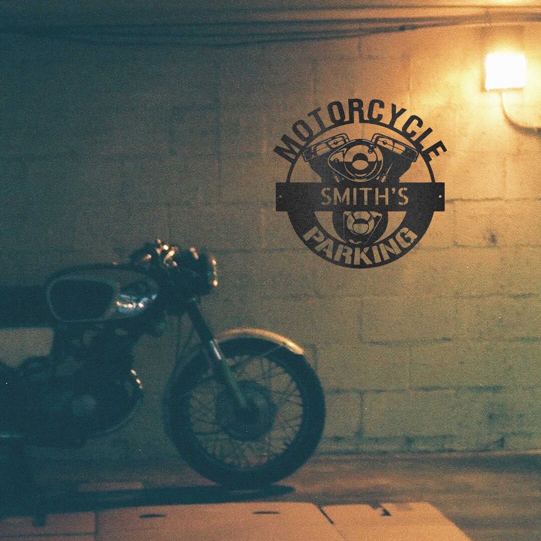 Monogram 6832 Motorcycle Sign - Personalized Metal Sign - Motorcycle Parking Monogram ...