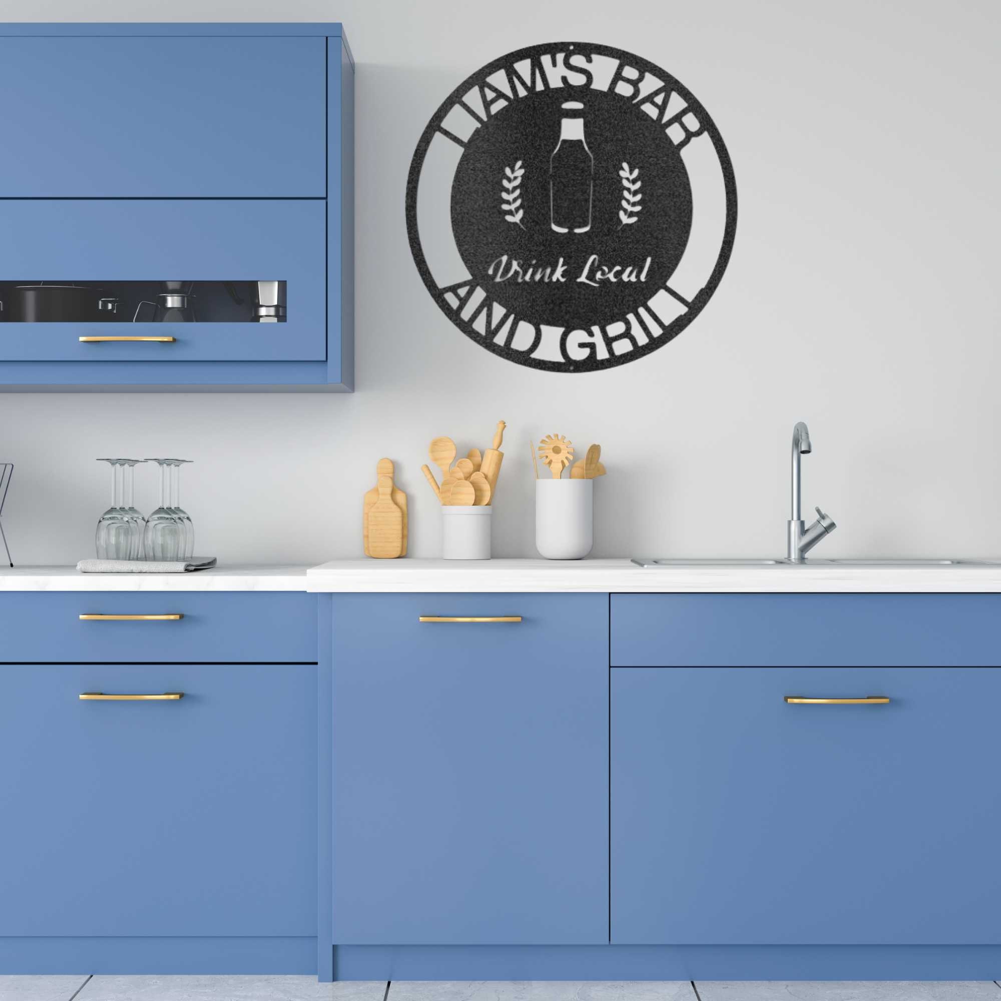 Drink Local Custom Metal Bar Sign Perfect Sign for Local Pub, Basement