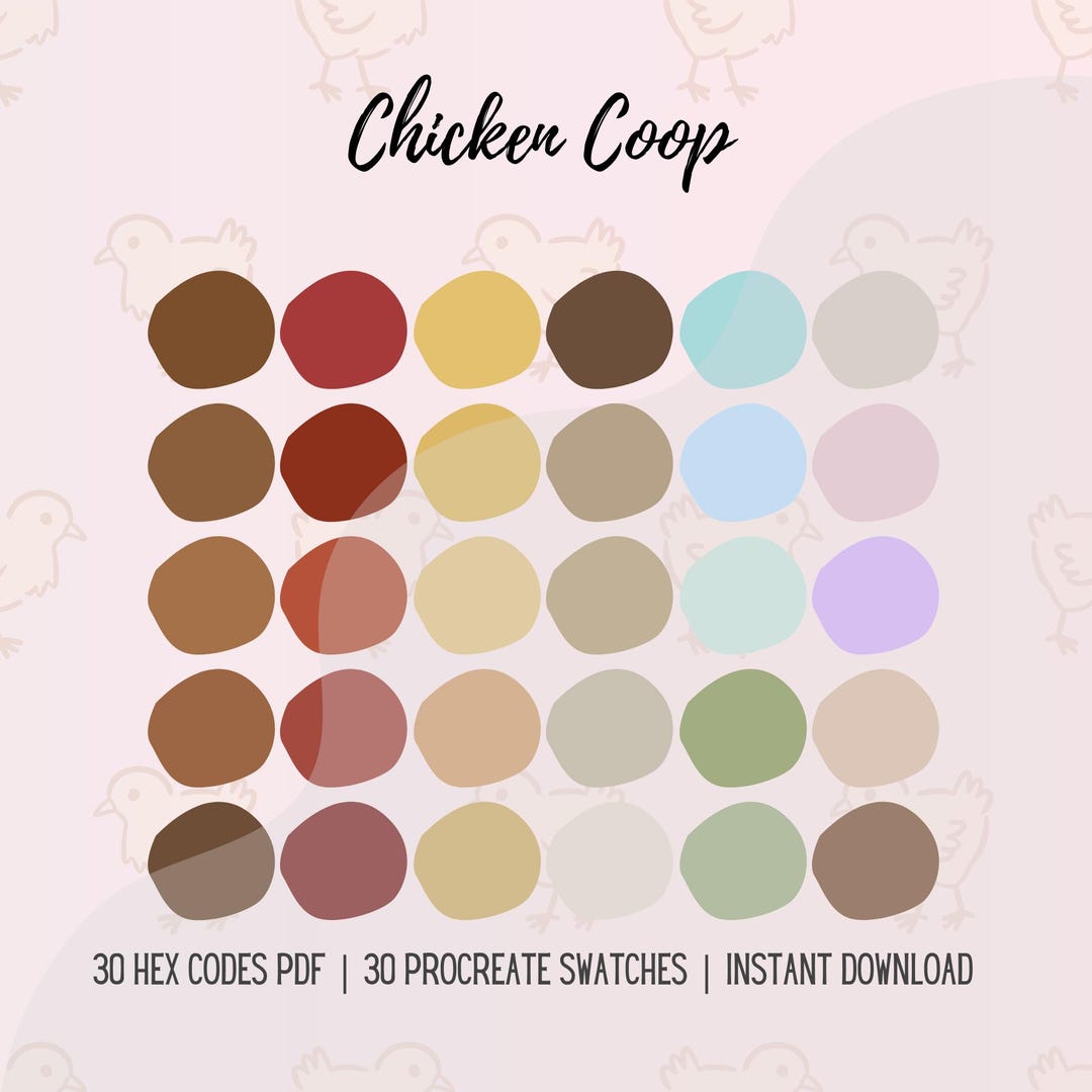 Chicken Coop Color Palette | Farmhouse, Fresh Egg HEX Codes (procreate ...
