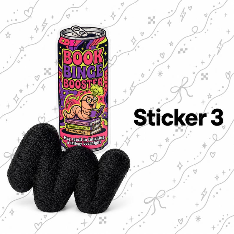 Cartoon Packing Stack Bookish Drink Stickers | Retro Art, Book Lover Humor (2inches) - Etsy