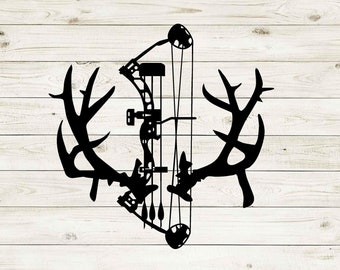 Antler Bow Vinyl Decal - Archery - Hunting - Deer - Elk - Buck - Custom Sticker