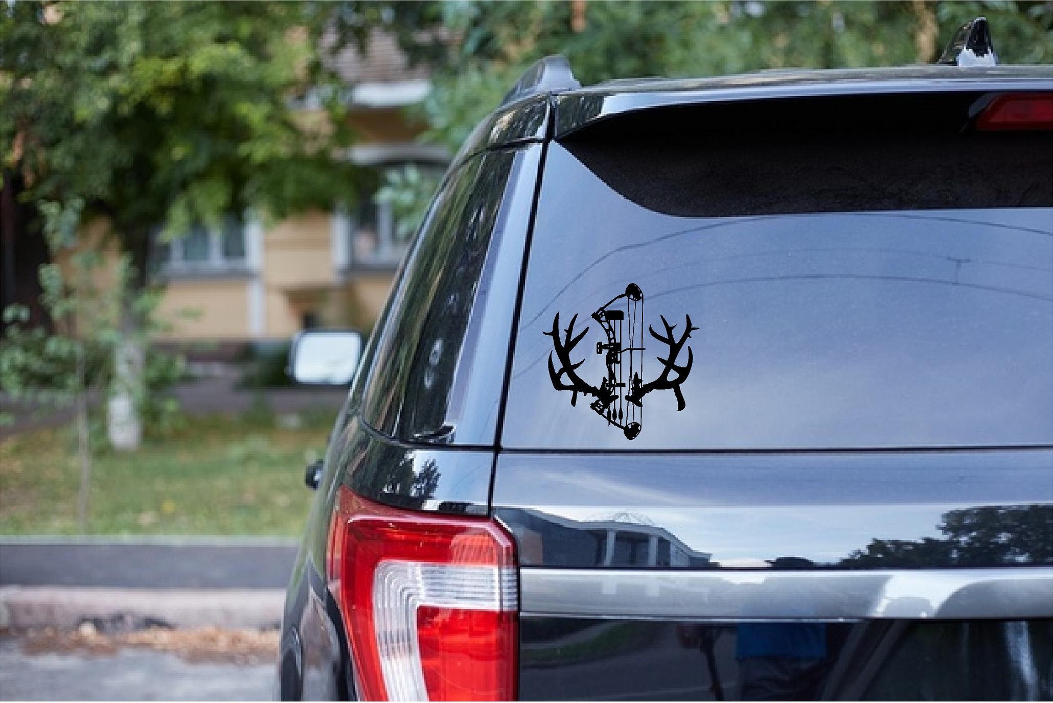 Antler Bow Vinyl Decal - Archery - Hunting - Deer - Elk - Buck - Custom ...
