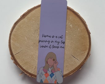 Bookmark, Taylor Swift, Karma, Midnights, Reader Gift, Merch, Book Lover, Music, Stocking Filler, for Her, Mum, Sister, Brother, Friend