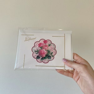 Biglietto celebrativo olandese fatto a mano - Proficiat - Fiori - Biglietto 3D