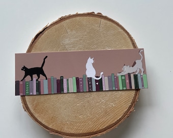 Bookmark, Cats, Books, Book Stack, Reading, Bibliophile, Cat Lover, Book Lover, for Her, Him, Friend, Sister