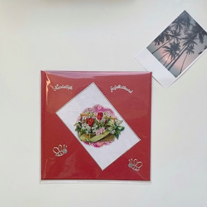 Biglietto celebrativo olandese fatto a mano - Hartelijk gefeliciteerd - Fiori - Api - Biglietto 3D