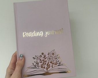 Reading Journal, Book Reviews, Reading Planner, Bookish Gift, Monthly Reading Tracker, Pink Bookish Journal, Hardcover Foiled Journal