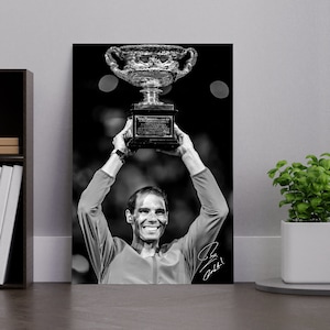 Rafael Nadal Poster, King Rafa, Australian Open, Tennis, Canvas, Man Cave, Wall Decor, Office Decororation