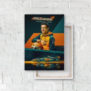 Lando Norris, McLaren, F1 Poster or Canvas, MCL60, Formula 1 Home Decor, Wall Art