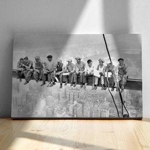Lunch Atop a Skyscraper Poster, Canvas or Paper Print, New York City, 1932, Historical Wall Art, Vintage Black & White Photo