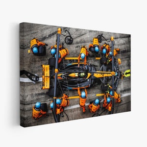 F1 Lando Norris, Pit Stop, Lienzo o Póster, Arte Mural, McLaren MCL60, Decoración del Hogar de Fórmula 1, Temporada 2023