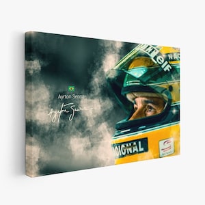 Arte de parede de F1, lenda da Fórmula 1, Ayrton Senna, pôster ou tela, McLaren, arte de parede de F1, decoração de caverna do homem