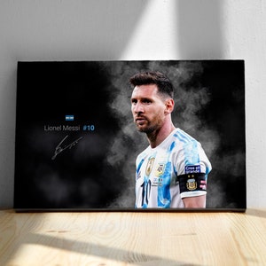 Lionel Messi Poster, Leo Messi, GOAT, Canvas, Argentina Football, 2022 Finalissima, Man Cave Decororation, Soccer Wall Art