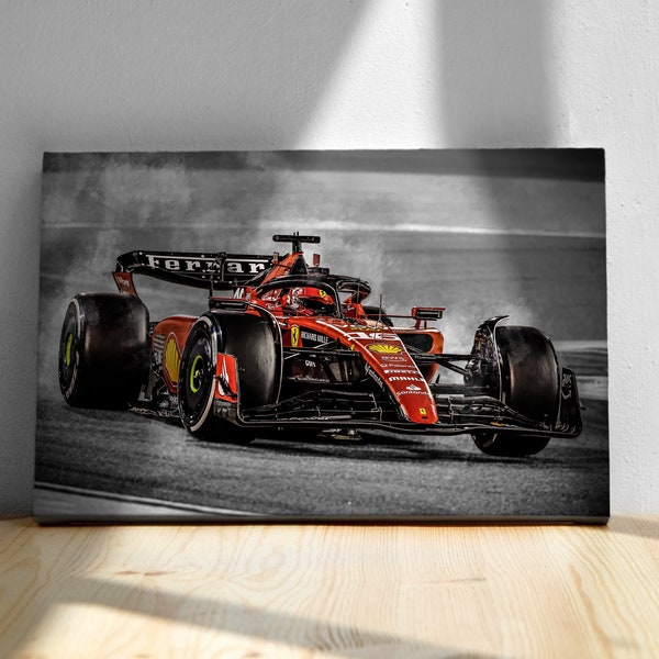 Charles Leclerc, Tela F1, Poster, Stagione 2023, Scuderia Ferrari, Auto SF-23, Regalo per lui, Man Cave Decor, Arte murale