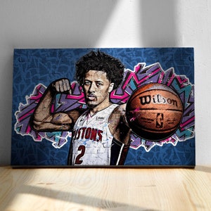 Cade Cunningham, Arte de Parede Estilo Grafite, Tela ou Pôster, NBA All-Star, Estrelas em Ascensão, MVP, 2022, Detroit Pistons