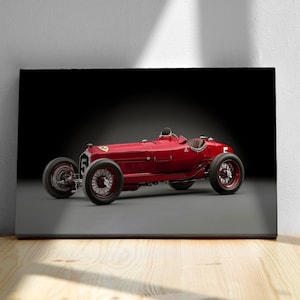 Vintage Ferrari Poster, Wall Art, Premium Matte Paper or Canvas Print, Home Decor, Retro Supercar