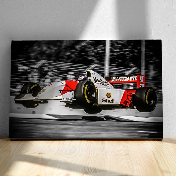 The Flying Finn Mika Hakkinen, F1 Wall Art, Canvas or Poster, McLaren, Gift for Formula 1 Fan, Man Cave Decor