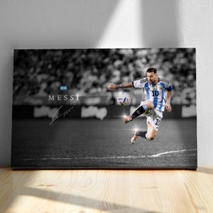 Lionel Messi, Poster or Canvas, Messi Wall Art, Argentina Football, Man Cave Decor, Soccer Print