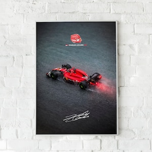 Charles Leclerc F1 Poster, Canvas or Paper Print, F1 Poster, Wall Art, F1 Ferrari, Ferrari SF-23, Man Cave Decor, Gift For Formula 1 Fan